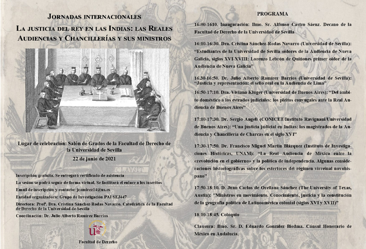 Programación de 'La Justicia del rey en las Indias: las Reales Audiencias y Chancillería y sus ministros'