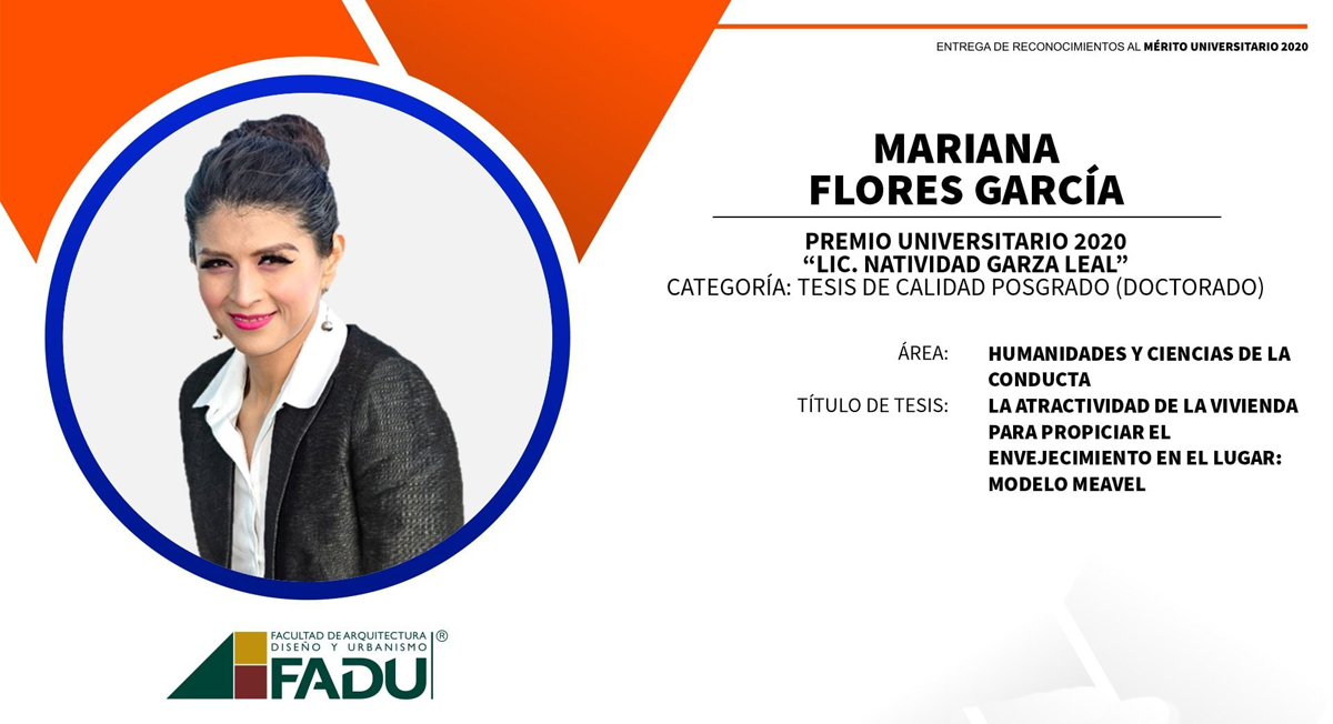 Cartel del premio a Mariana Flores
