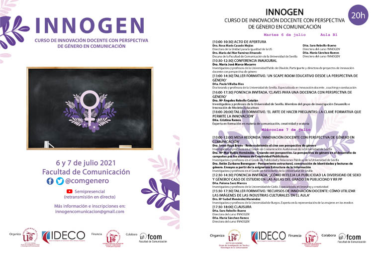 Cartel y programa del primer curso INNOGEN.