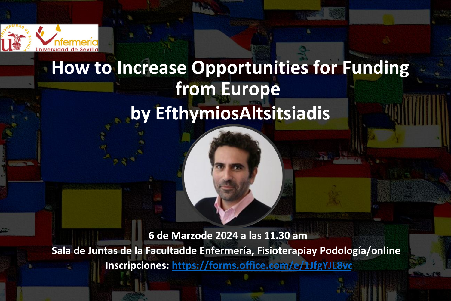 Cartel de la charla 'How to Increase Opportunities for Funding from Europe'
