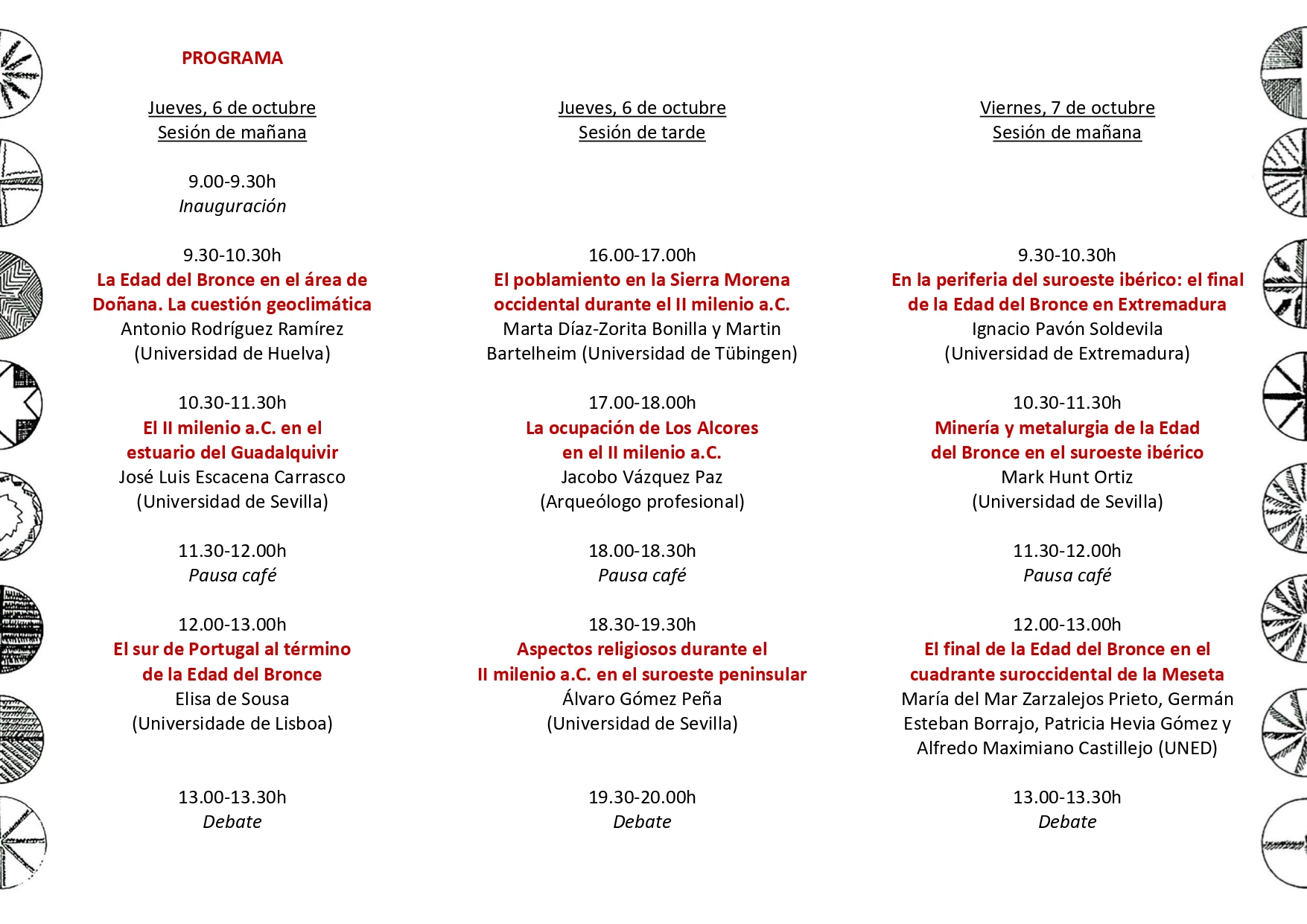 Programa del seminario 'Crisis y cambio en las raíces de Tartessos'