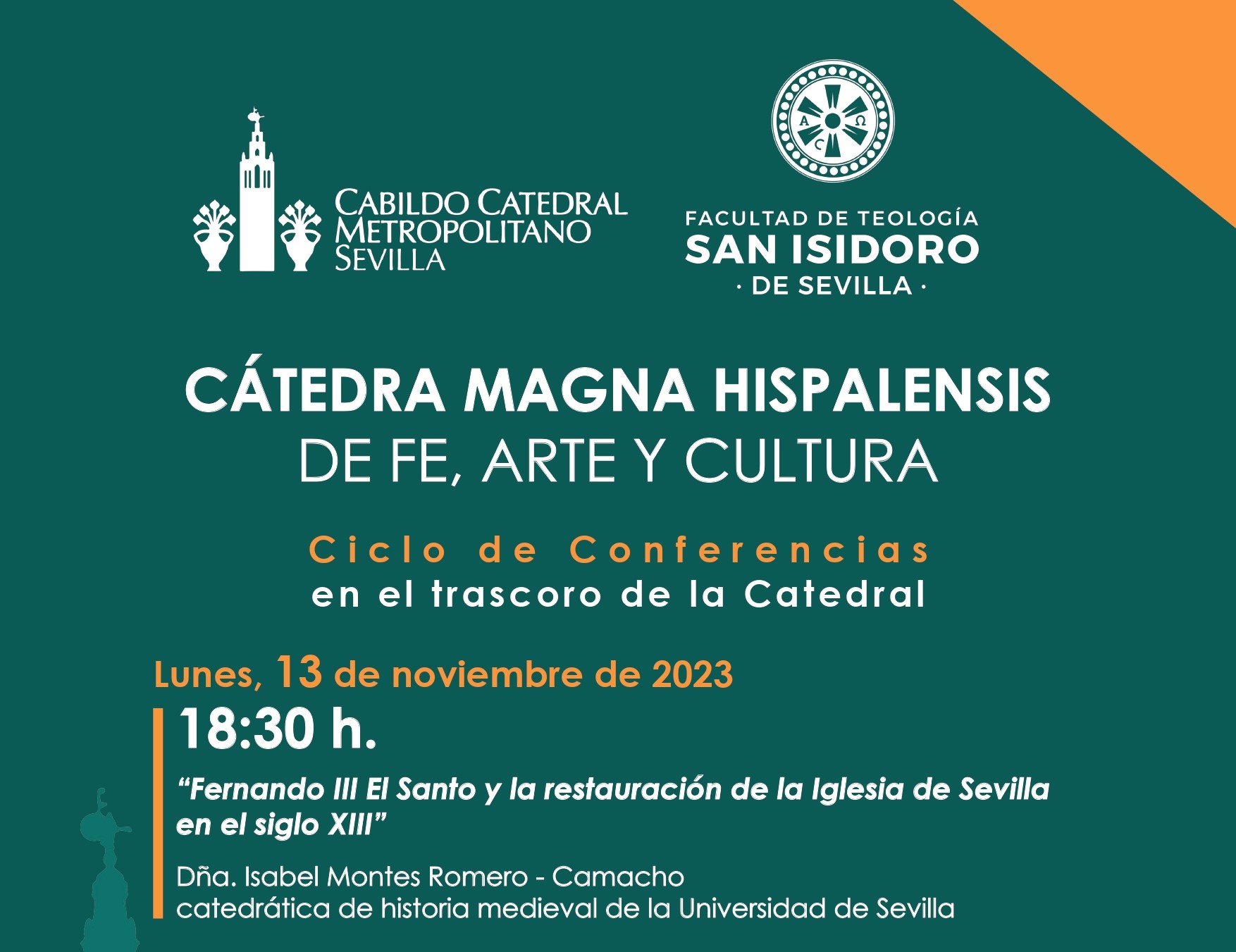 Cartel del ciclo de conferencias por el 775º Aniversario de la Restauración del Culto Cristiano