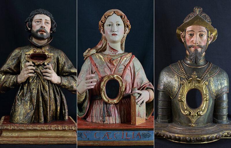 muestras de relicarios de la exposición