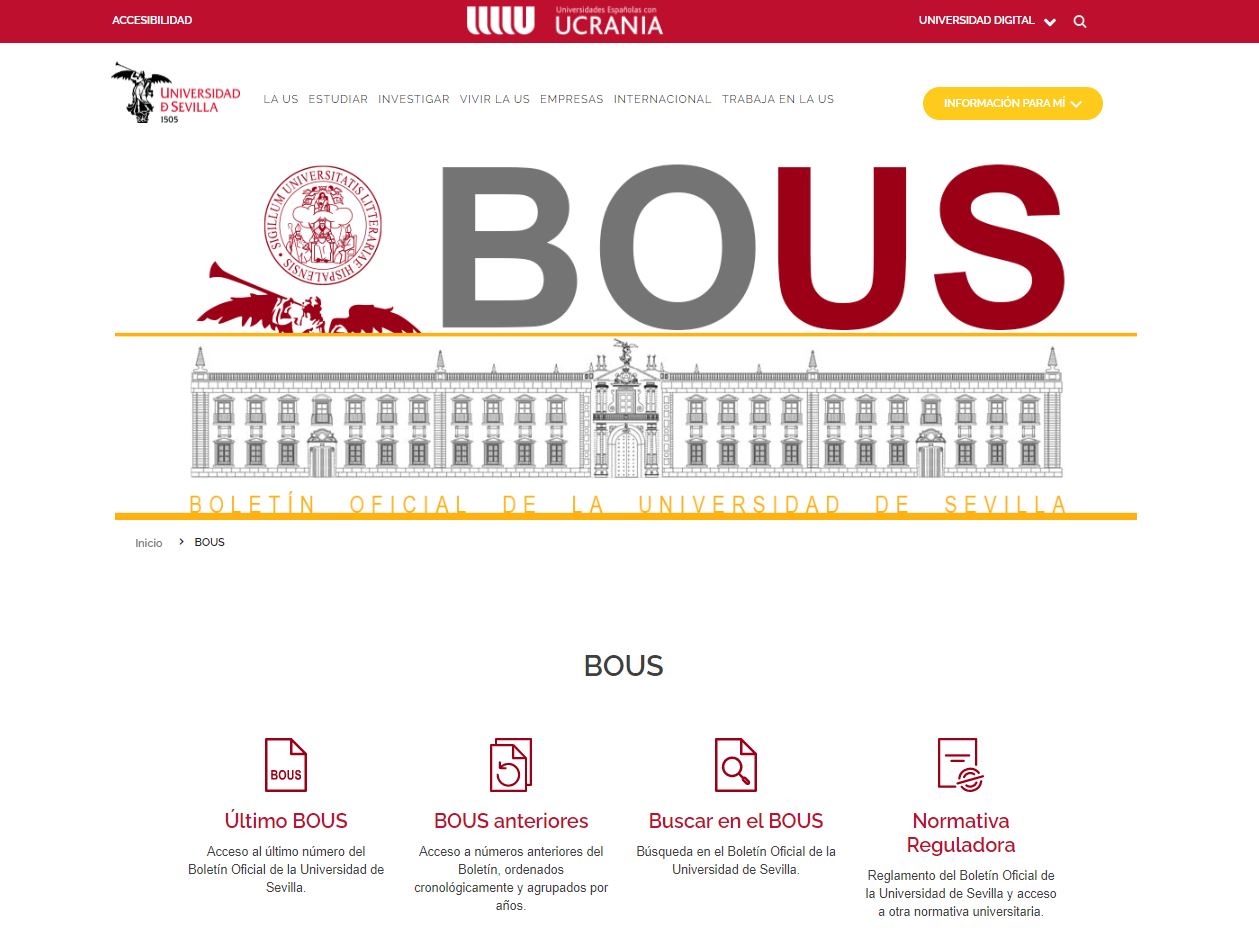 Captura de pantalla de la nueva edición electrónica del BOUS