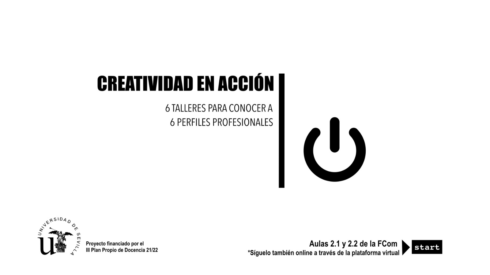 Cartel anunciador de los talleres Creatividad en acción