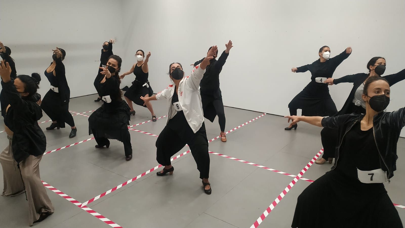 El grupo de bailaoras durante la audición en el CICUS