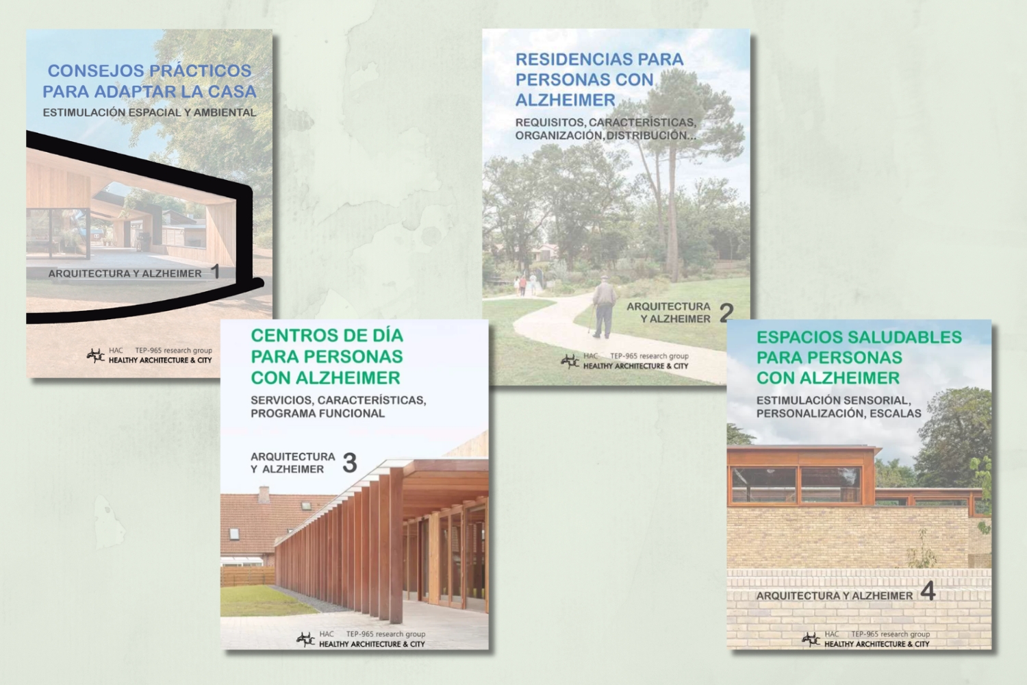 Portadas de los libros sobre arquitectura y alzheimer